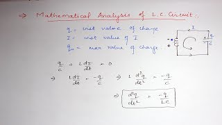 LC OSCILLATIONS MATHEMATICAL ANALYSIS  Part 2  CLASS XII [upl. by Egiarc]