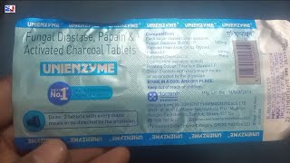 Unienzyme Tablet  Fungal Diastase Papain amp Activated Charcoal Tablets  Unienzyme Tablet Uses Dose [upl. by Enriqueta]