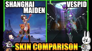 ANGELA VENOM VESPID EPIC SKIN EFFECTS VS SHANGHAI MAIDEN  MLBB SKIN COMPARISON SERIES [upl. by Gawain]