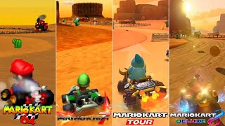 Evolution Of N64 Kalimari Desert Course In Mario Kart Games 19962022 [upl. by Aicilas461]