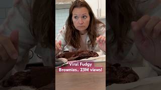 Fudge BROWNIES with 23M likes food viral recipe trending shorts yummy [upl. by Einohpets]