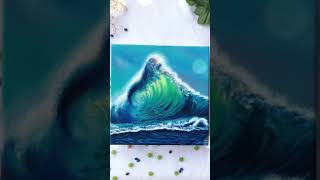 How To Paint Luminescent Waves  Glowing Beach  Oil Painting   Shorts [upl. by Lleret313]