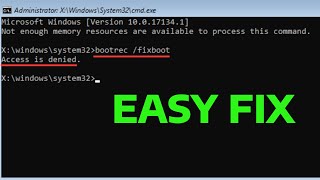 Fix Bootrec fixboot Access is Denied During Fix Boot Configuration  How To [upl. by Neva]