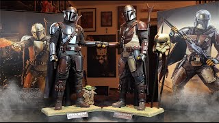 HOT TOYS MANDALORIAN COMPARISON DURASTEEL amp BESKAR ARMOR [upl. by Neltiac]