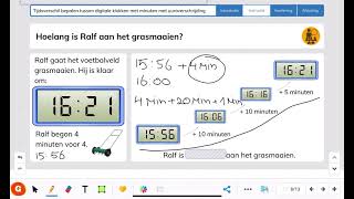 Leerjaar 6 Rekenen Tijdsverschil in minuten berekenen [upl. by Euqirne700]