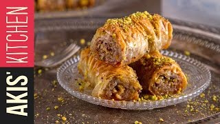 Rolled Baklava Saragli  Akis Petretzikis [upl. by Iadam]