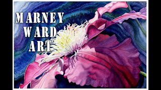 Marney Ward Art  Painting Flowers In Watercolor [upl. by Anigar]