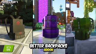 ADDON de MOCHILAS para MINECRAFT PE 120  Better Backpacks Addon  MODS para MINECRAFT PE 120 [upl. by Thebault]