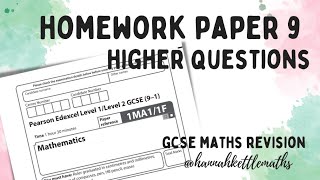 Half Past Paper  Week 9  Higher Edexcel GCSE Maths  Maths Revision [upl. by Dolphin]