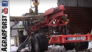 Mobiler Langholzspalter Eigenbau auf Rückewagen für Starkholz [upl. by Marylou]