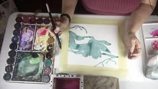 How to Paint a Dark Background in Watercolour Part 2 [upl. by Bowra]