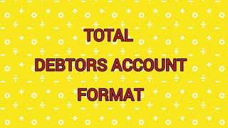 TOTAL DEBTORS ACCOUNT [upl. by Iris43]