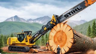 Extreme Fast Stump Removal Excavator amp Equipment  Incredible Poweful Wood Chipper Machines9 [upl. by Viradis]