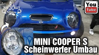 Mini Cooper S R53 Scheinwerfer Umbau  Ausbauen  Zerlegen  Innen Schwarz lackieren  Anleitung ⚠️ [upl. by Buzzell]