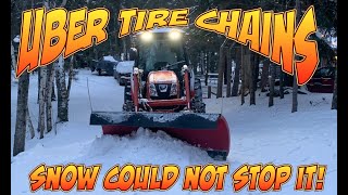 Fitting Talon Studded Forestry Chains on My Tractor for Plowing Snow EP 388 [upl. by Smitt355]