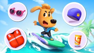 Lets Go Surfing  Safety Tips  Good Habits  Kids Cartoons  Sheriff Labrador [upl. by Dane]