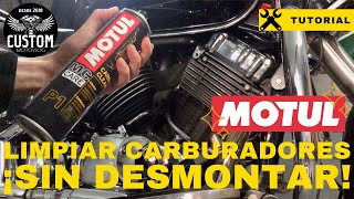 Cómo LIMPIAR los CARBURADORES de la moto sin desmontarlos con CARBUCLEAN de MOTUL Mantenimiento [upl. by Adala]