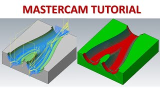 MasterCAM Tutorial 126  Mill 3D Rough Pocket and Raster Finishing [upl. by Crane]