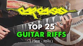 25 Best Carcass Guitar Riffs 1988  2021 [upl. by Rollin981]