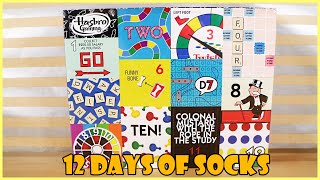 Hasbro Classic Board Games 12 Days Sock Advent Calendar Full Unboxing  Board Game Night [upl. by Adnoral]