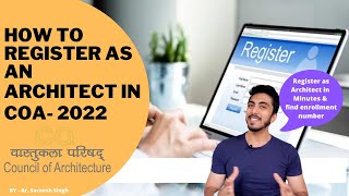 How to Register as an Architect  COA Registration process in detail 2022 [upl. by Eliathas849]