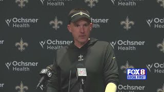 Dennis Allen apologizes to the Falcons after TD in victory formation [upl. by Gati399]