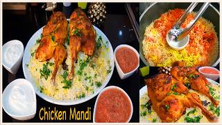 Arabian Mandi Rice With Smoked Flavour Arabic Chicken mandi Recipe [upl. by Wallache]