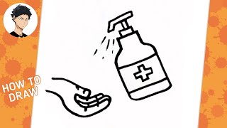 How to draw hand sanitizer easy [upl. by Aikahs]