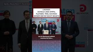 lindner lindnerentlassen scholz AmpelOhneFDP AmpelEnde viral2024 fyp shorts shortsfeed [upl. by Oirobil]