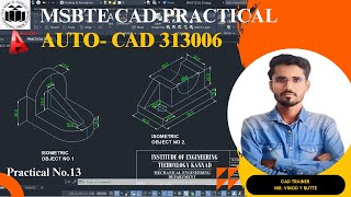 Practical No 13 Drawing isometric views of given two objects [upl. by Anawt]