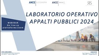 Webinar “Laboratorio Operativo Appalti Pubblici 2024”  24 maggio 2024 [upl. by Warila]