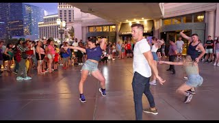 Huge Flash Mob STOPS The Las Vegas Strip [upl. by Erminie]