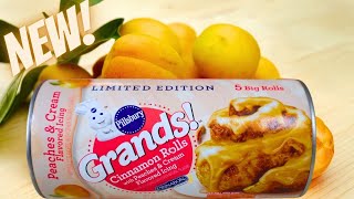 LIMITED Edition Grands Peaches amp Cream Cinnamon Rolls [upl. by Anna-Diane]