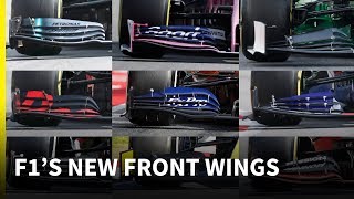 How the new 2019 F1 front wings compare [upl. by Arikehs838]