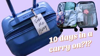 PACKING IN A CARRY ON  Minimalist Packing Tips  10 Days in Europe [upl. by Aleakam561]