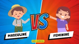 Masculine and Feminine Words for Kids kidseducation [upl. by Neetsuj]