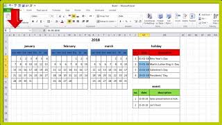 Create Calendar in Excel [upl. by Roath143]