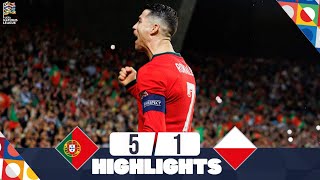 Portugal vs Poland  51  Highlights  UEFA Nations League 202425 [upl. by Jarlen]