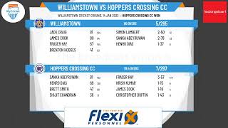 Victorian SubDistrict CA  EastWest 1st XI  Rd11  Williamstown v Hoppers Crossing CC  Day 2 [upl. by Almena]