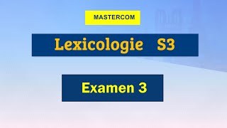 Lexicologie s3 examen corrigé [upl. by Lladnew]