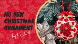 No Sew Quilted Christmas Ornament [upl. by Hourihan]