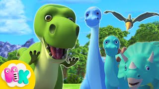 Daar komen de dino’s aan 🦕 Dino liedjes 🦖 Dinosaurus Tekenfilm  HeyKids  Kinderliedjes Nederlands [upl. by Babcock557]