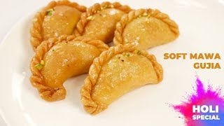 SOFT Mawa Gujiya Recipe  Holi Special Chasni wali Karanji Gujia  CookingShooking [upl. by Larret]