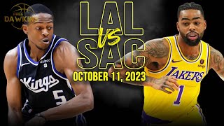 Los Angeles Lakers vs Sacramento Kings Full Game Highlights  October 11 2023  FreeDawkins [upl. by Storz283]