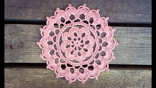 Crochet Flower Summer Haze Doily Tutorial Easy For Beginners [upl. by Amaryllis]