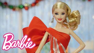 Barbie  Holiday Barbie Gets into the Christmas Spirit [upl. by Legin589]