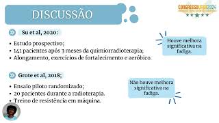 Fadiga uma complicação do tratamento do câncer de cabeça e pescoço de interesse do fisioterapeuta [upl. by Aymahs287]