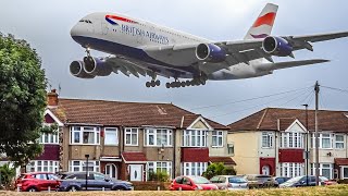 35 BIG PLANE TAKEOFFS and LANDINGS from UP CLOSE  London Heathrow Plane Spotting LHREGLL [upl. by Tesler]