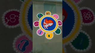 rangoli on science theme VaishalisArt music song lyrics art [upl. by Lassiter]