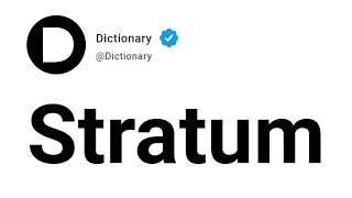 Stratum Meaning In English [upl. by Aihtnamas775]